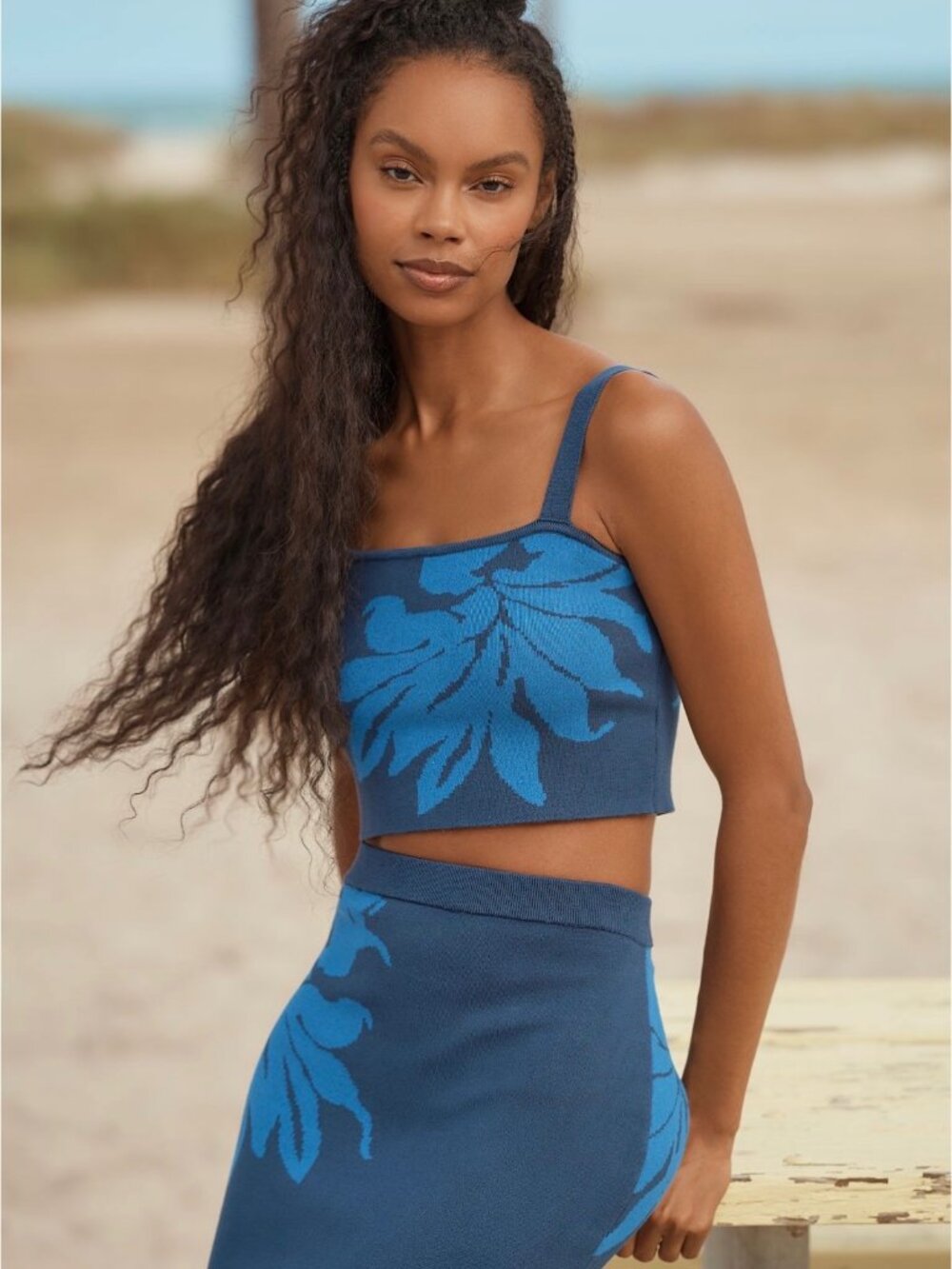 Blue Hawaiian crop top